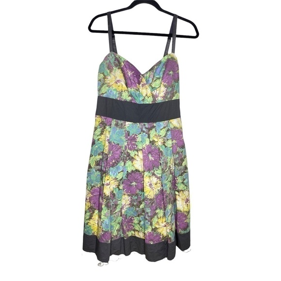 Torrid Dress Size 12 Sundress Adjustable Sleeveless Women's Floral Fit & Flare - Picture 1 of 7
